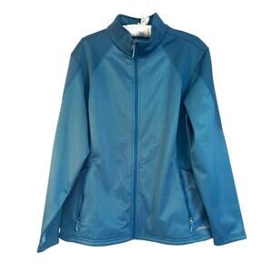 Eddie Bauer Women's Size Large Full Zip Fleece Lined Jacket Teal Blue